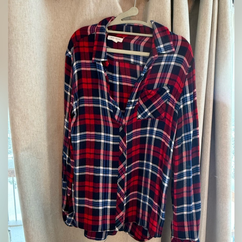 Beachlunchlounge Red and Blue plaid Top